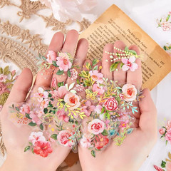 Flower Gold Foil Holographic Stickers Set 120 Pcs with 3 Themes, Resin Transpare