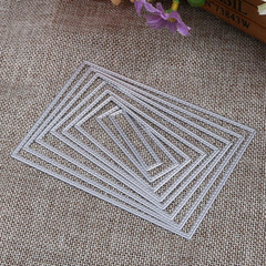8 Pcs Stitched Rectangle Metal Die Cuts for Scrapbooking and Card Making