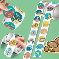 3 Rolls Multicolor Stickers, 1,500PCS Teacher Reward, s, Multicolor