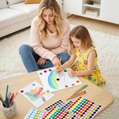 1050 Pcs Dot Stickers 3/4 Inch Colored Dot Stickers 30 Color Circle Coding Label