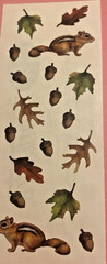 Vintage Creative Memories Leaves Acorns Squirrels Sticker Strip