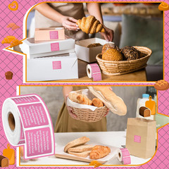 500 Count Cottage Food Law Labels Stickers 1.5” Pink Square Food Stickers Made i