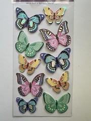 MultiCraft Butterfly Stickers With Foil Accents Multi Colored (2 Pack)