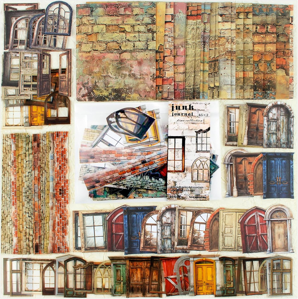 Vintage Scrapbooking Kit, 90 Sheets Garden Theme, Scrapbook Stickers and Decorat