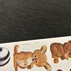 Lot Of 2 Vintage 1979 Dennison Stickers Animals Monkey Kangaroo Skunk Bear