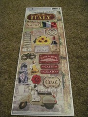 Scrapbooking Stickers Paper House 13″ Italy Cafe Ciao! Scooter Flag Wine Gelato