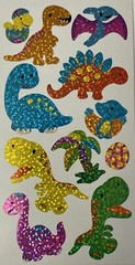 DINOSAUR Prismatic Stickers (11pcs)2.5”x 5”Eggs•Fossil •Hatching•Palm Tree•T-Rex