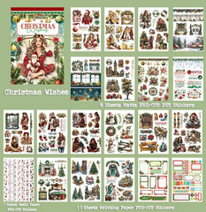 Christmas Wishes Scrapbook Stickers for Journaling Supplies, Pre-Cut Xmas Holida