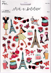 Stick-a-bilities TRAVEL GIRL- FRANCE (42pc) STICKERS w/FOIL ACCENTS