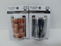 LOT of 2 Crafting Tape Halloween Pumpkins Spider Webs 2.2 yd each NEW