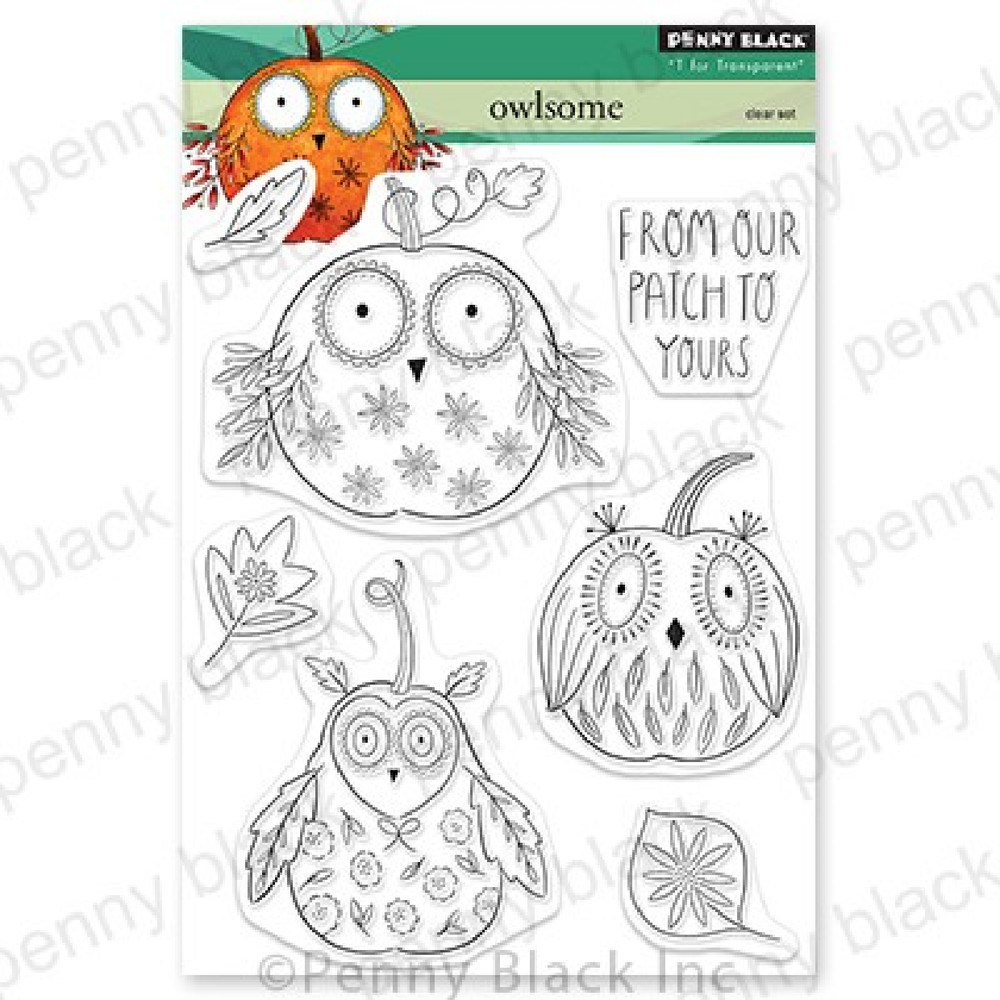 PENNY BLACK Cling Clear Acrylic Stamp OWLSOME