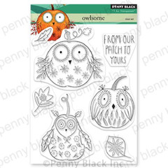 PENNY BLACK Cling Clear Acrylic Stamp OWLSOME