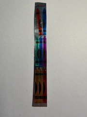 VINTAGE 80s CARDESIGN TOOTS «CRAYONS» 6” METALLIC FOIL STICKER STRIP MUS 132CX