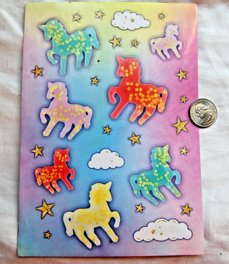 Fashion Angels stickers colorful UNICORN outline stars clouds