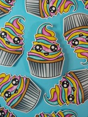 Cute Cupcake, Waterproof, Vinyl Sticker