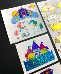DISNEY UNICORN PRINCESS SLEEPING BEAUTY VTG stickers prism prismatic glitter