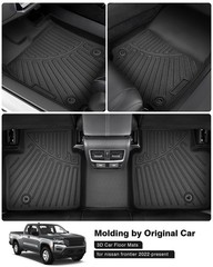 Powerty Floor Mats for 2022 2023 2024 2025 Nissan Frontier (Crew Cab with 2nd…