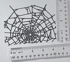 5 COBWEB cardstock paper die cut embellishments HALLOWEEN