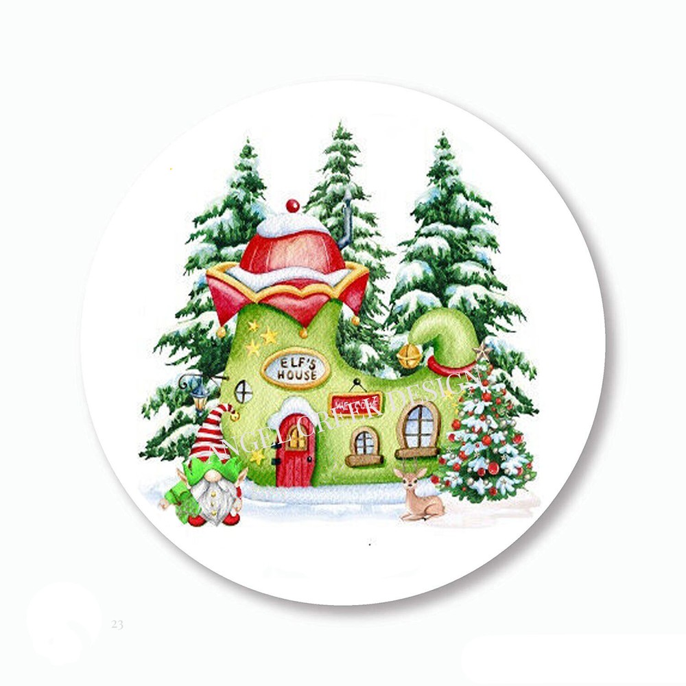 Elf House Christmas Elves Workshop Scrapbook Stickers Holiday Envelope Seals