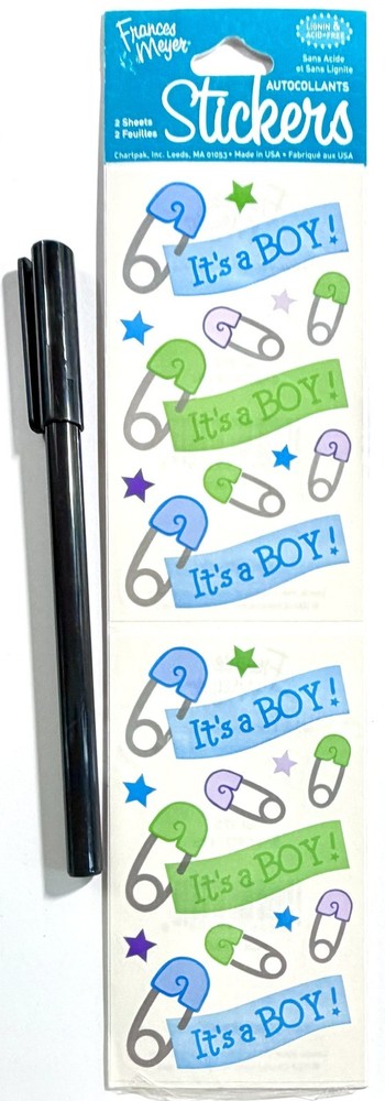Baby It’s a Boy Frances Meyer Stickers Scrapbooking Card Journal Planner FMI