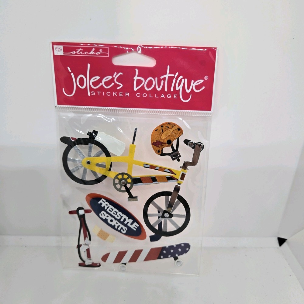 RARE Vintage Jolee’s Boutique 3D Sticker FREESTYLE BIKE&BOARD SPORTS 7pcs 57314