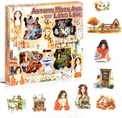 448Pcs Autumn Scenery Scrapbook Stickers for Scrapbooking Supplies, Transparent