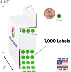 1/4 Inch Round Green Labels, Dot Stickers for Arts and Crafts, Circle Labels …