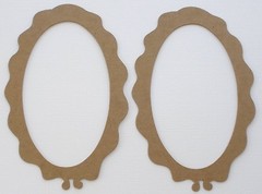 {3} *ORNATE OVAL FRAME* Picture Frames Bare Chipboard Die Cuts – 3 5/8″ x 5 1/2