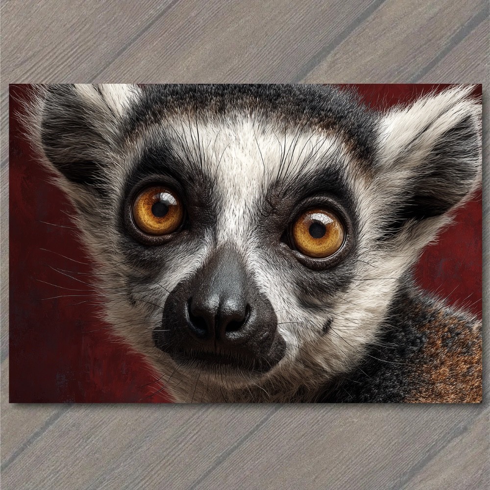 STICKER Wide Eyed Lemur Face Closeup Funny Animal Madagascar Wildlife Portrait