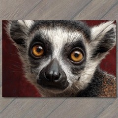 STICKER Wide Eyed Lemur Face Closeup Funny Animal Madagascar Wildlife Portrait
