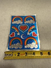 New Vintage 80’s Hallmark Razzle Dazzle Rainbow Foil Sticker Sheet