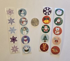 50 CHRISTMAS STICKERS/CHRISTMAS STICKERS FOR KIDS/REWARD STICKERS/X-MAS SEALS