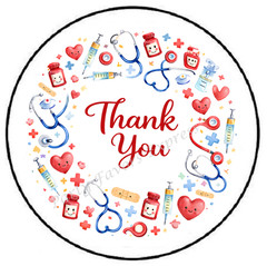 THANK YOU MEDICAL DOCTOR NURSES ENVELOPE SEALS LABELS STICKERS PARTY FAVORS
