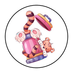 30 CUTE FUNNY TIGER STICKERS ENVELOPE SEALS LABELS 1.5″ ROUND