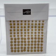 Stampin Up Gold Textured & Faux Glass Adhesive Dots & Earth Tone Shimmer Gems
