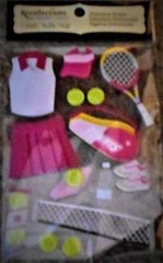 TENNIS Female Woman Girl Racquet Racket Ball Play Net Recollections Stickers