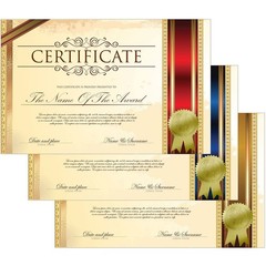 200 Pieces Ribbon Embossed Seal and Gold Foil Certificate Seal Embossed of Ac…