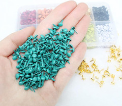 500Pcs 10Colors 5 * 8Mm Mini Brads Paper Fasteners Brads Metal round Brads for P