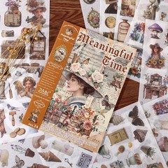 Vintage Scrapbook Stickers 480 Pre-Cut Washi 24 Pages – Perfect for Journaling