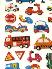 Transportation Stickers Truck Ambulance Scooter Taxi Bus Stop Lot of 2 NEW READ