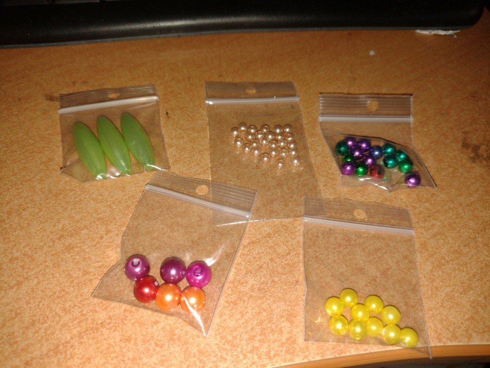 5X BAGS EMBELISHMENTS WITH PEARLS ETC FOR SCRAPBOOKING/JOURNALS NEW (P06)