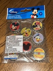 Lot Of 3 Pks Disney Mickey Mouse & Friends 3D Bottle Caps Scrapbooking Stickers
