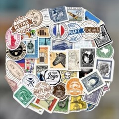 Stickers Travel World Postage Stamp Vacation World Vinyl Airplane Pack Lot 50 pc