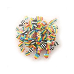 100pcs Heart Shaped Striped Resin Flatback Scrapbooking Crafts 10mm Colourful