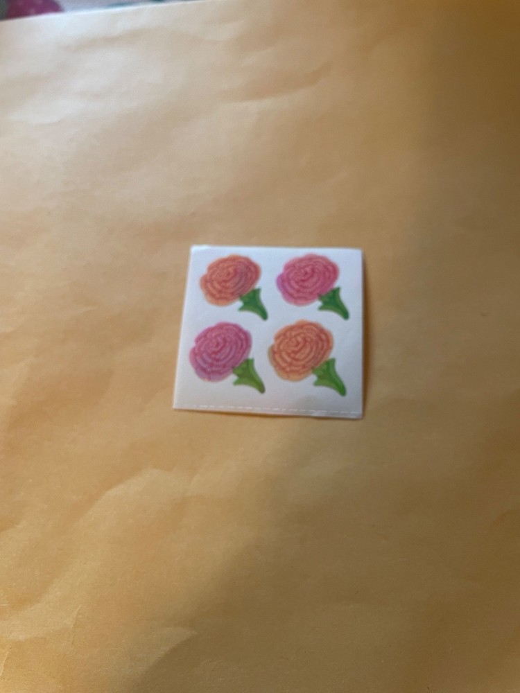 Vintage 1980s Great Seven Pearly Rose Stickers