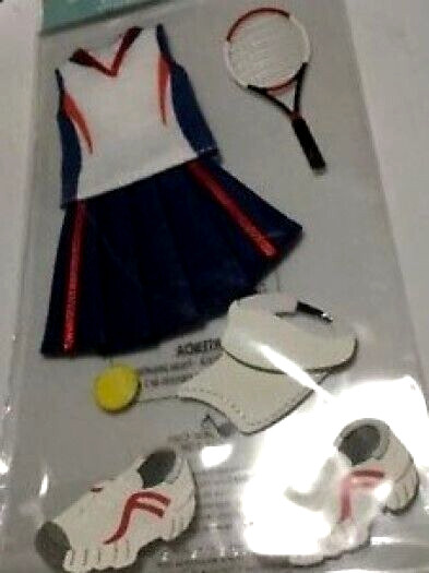 TENNIS Female Outfit Skirt Shoes Hat Racquet Racket Ball Play Jolee’s Stickers