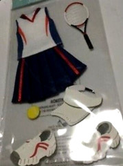 TENNIS Female Outfit Skirt Shoes Hat Racquet Racket Ball Play Jolee’s Stickers
