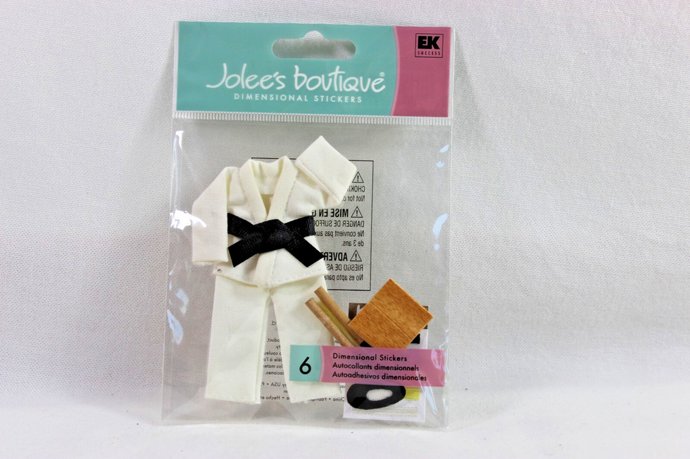Jolees Karate Class Martial Arts Blk Brown Orange Yellow Belt Scrapbook Stickers