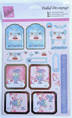 Anita’s Foiled Decoupage Happy Birthday Tea Party Hello Craft Cardmaking 3pc Lot