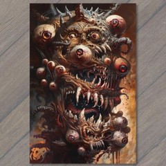 STICKER Monster Weird Scary Mouth Eyes Halloween Wild Crazy Unusual Mask Creep